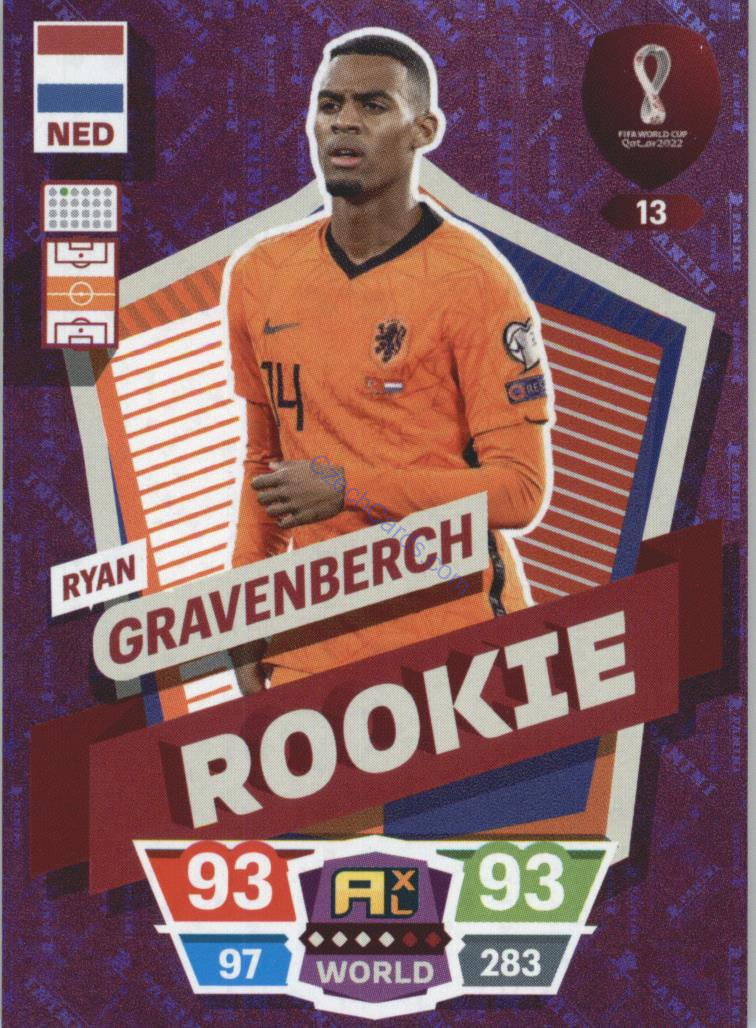 Ryan Gravenberch 2022 Panini World Cup Adrenalyn Rookie #13
