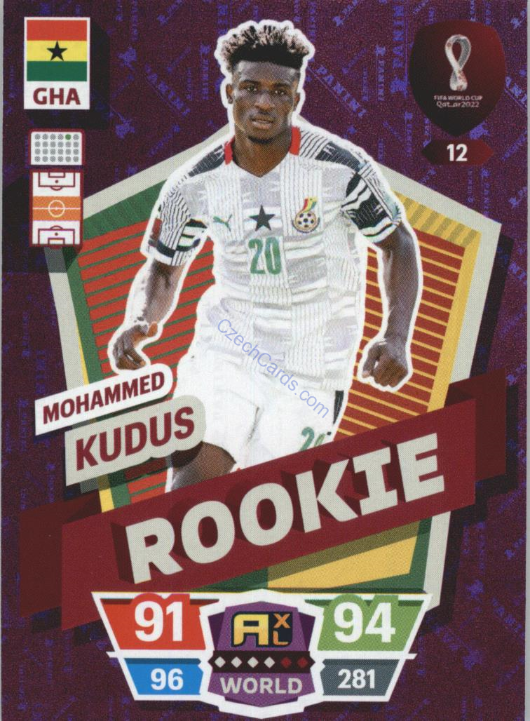 Mohammed Kudus 2022 Panini World Cup Adrenalyn Rookie #12