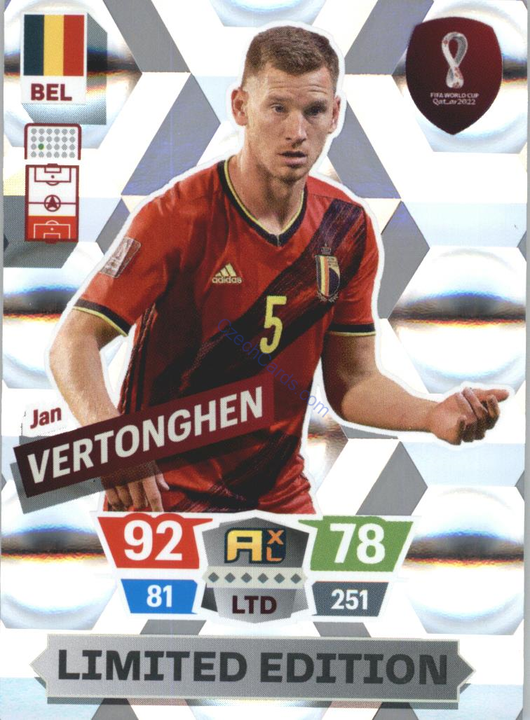 Jan Vertonghen 2022 Panini World Cup Adrenalyn Limited Edition #LE-JV