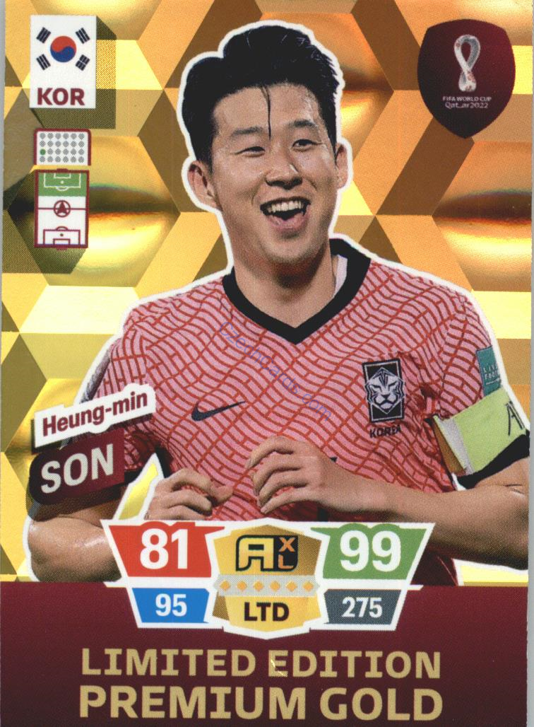 Heung-min Son 2022 Panini World Cup Adrenalyn Limited Ed. Premium Gold #LEG-HMS