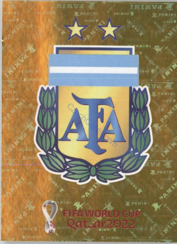 Argentina Team Logo 2022 Panini WC Qatar Sticker Foil #ARG 1