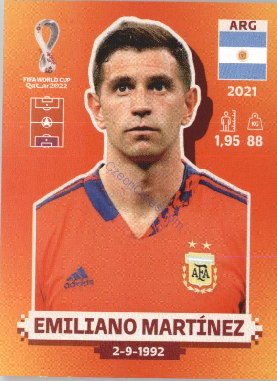 Emiliano Martínez 2022 Panini WC Qatar Sticker #ARG 2