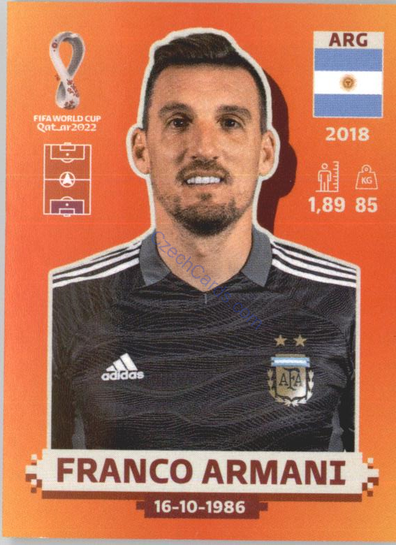 Franco Armani 2022 Panini WC Qatar Sticker #ARG 3