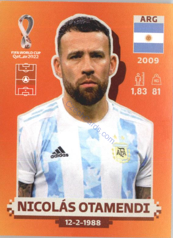 Nicolás Otamendi 2022 Panini WC Qatar Sticker #ARG 6