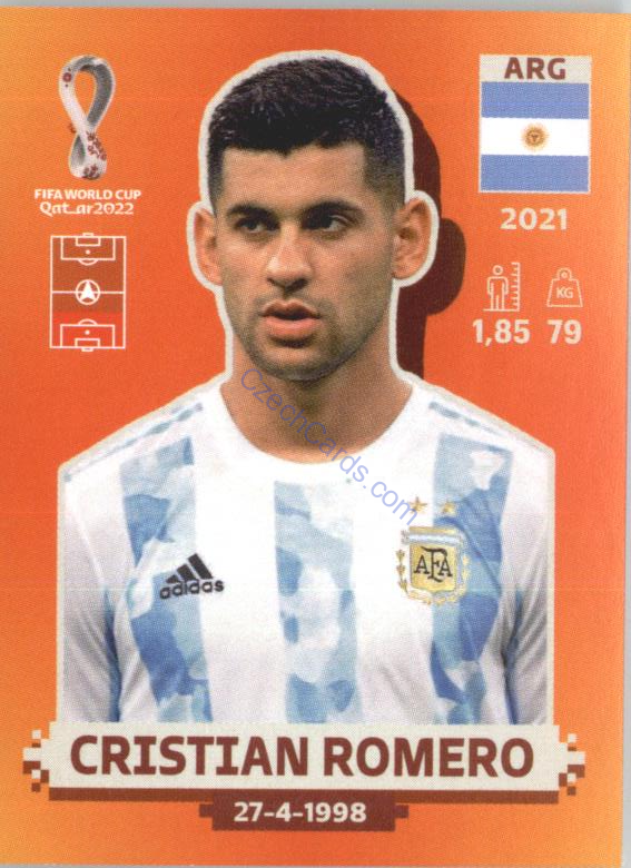 Cristian Romero 2022 Panini WC Qatar Sticker #ARG 8