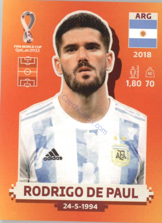 Rodrigo De Paul 2022 Panini WC Qatar Sticker #ARG 9