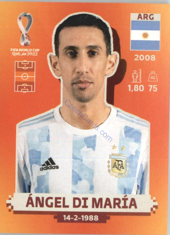 Ángel Di María 2022 Panini WC Qatar Sticker #ARG 10