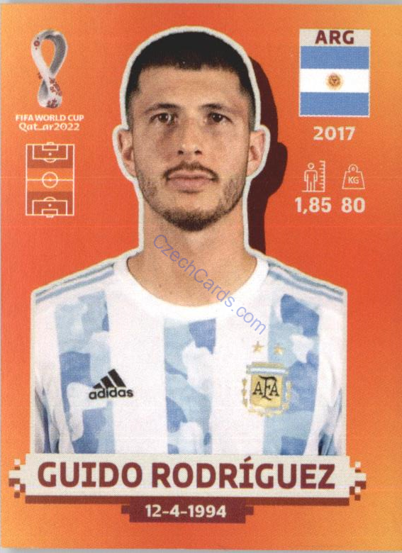 Guido Rodríguez 2022 Panini WC Qatar Sticker  #ARG 13