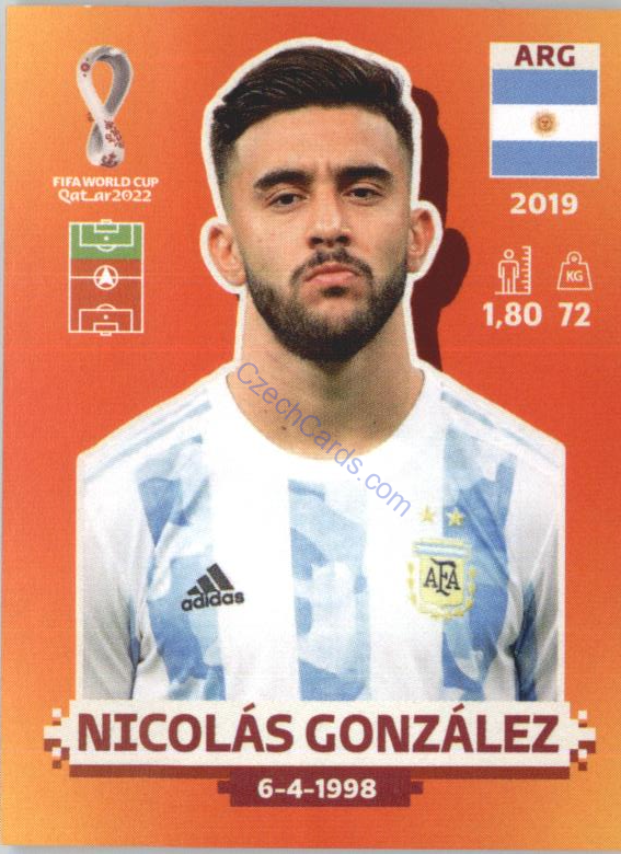 Nicolás González 2022 Panini WC Qatar Sticker #ARG 17