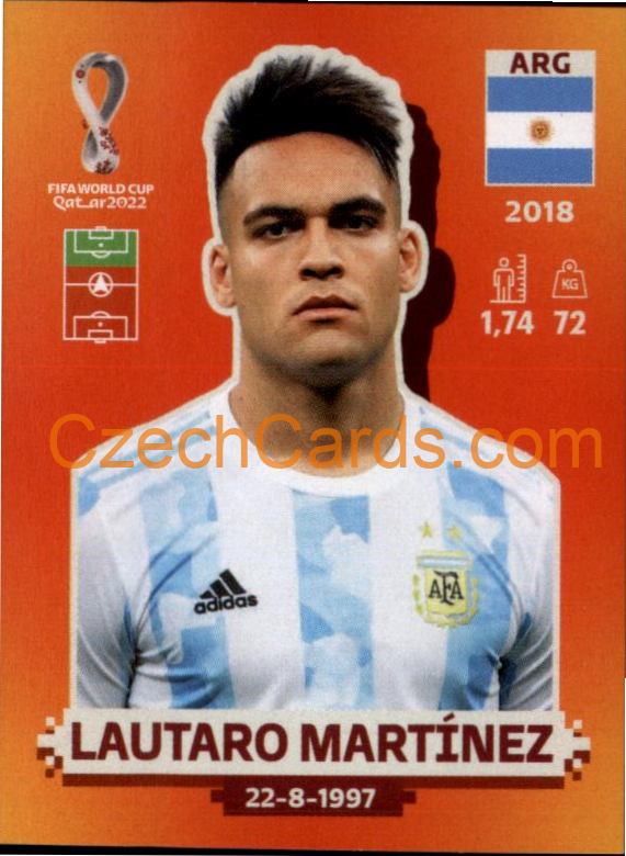 Lautaro Martínez 2022 Panini WC Qatar Sticker #ARG 18