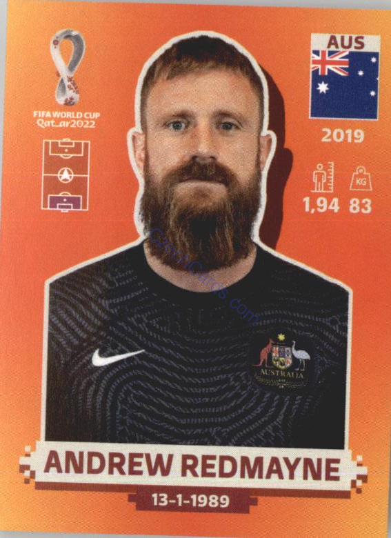 Andrew Redmayne 2022 Panini WC Qatar Sticker #AUS 3