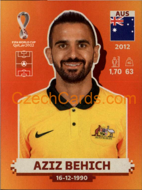 Aziz Behich 2022 Panini WC Qatar Sticker #AUS 4