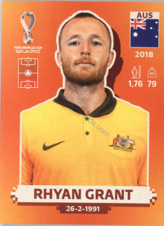 Rhyan Grant 2022 Panini WC Qatar Sticker #AUS 6