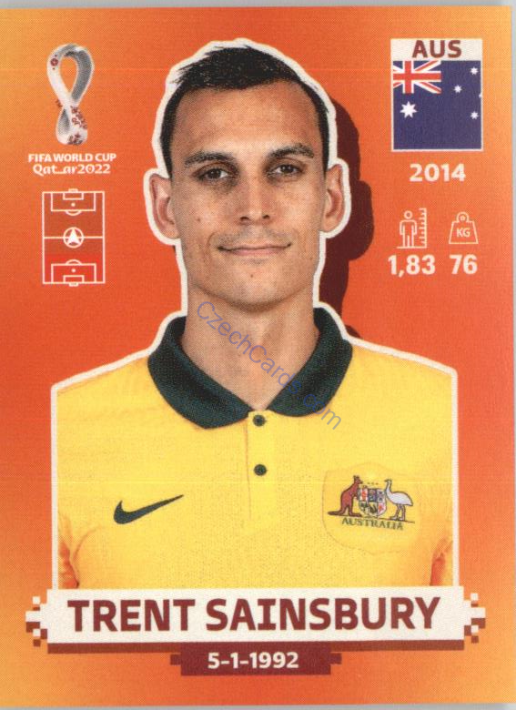 Trent Sainsbury 2022 Panini WC Qatar Sticker #AUS 8