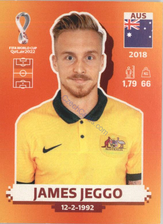 James Jeggo 2022 Panini WC Qatar Sticker #AUS 12