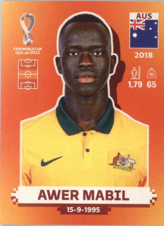 Awer Mabil 2022 Panini WC Qatar Sticker #AUS 13