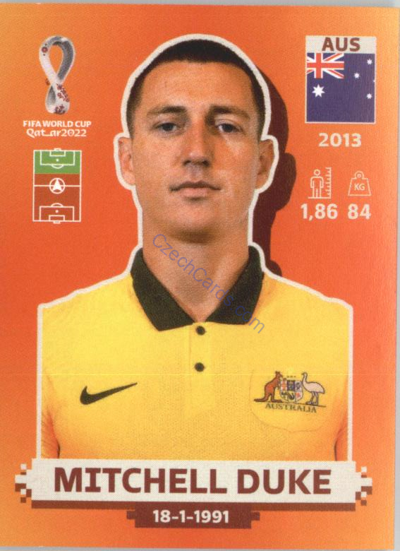 Mitchell Duke 2022 Panini WC Qatar Sticker #AUS 16