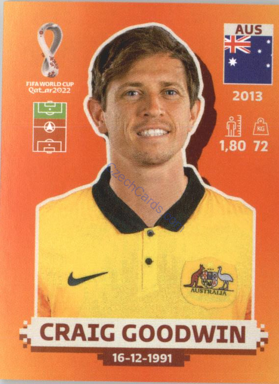 Craig Goodwin 2022 Panini WC Qatar Sticker #AUS 17