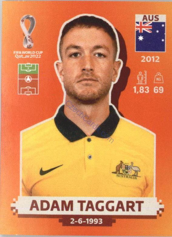Adam Taggart 2022 Panini WC Qatar Sticker #AUS 19