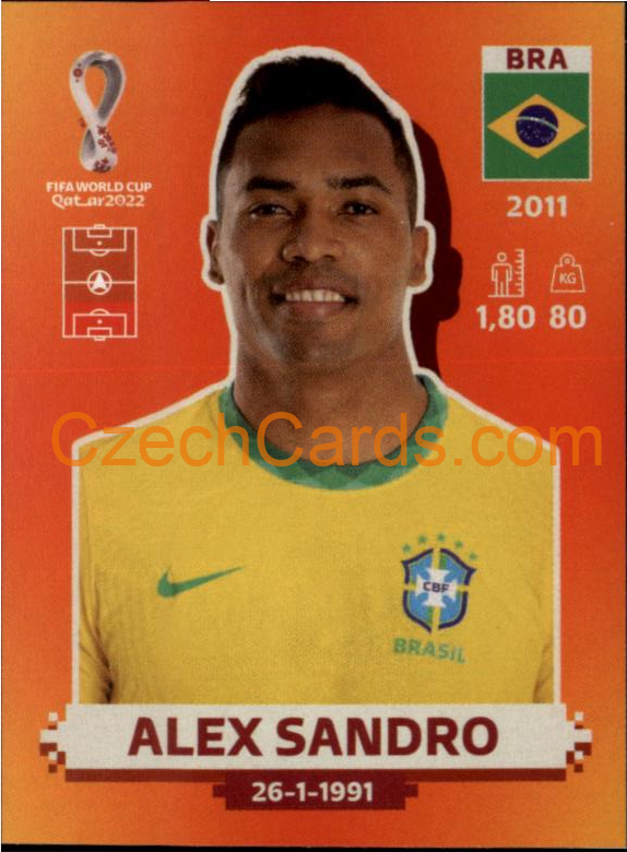 Alex Sandro 2022 Panini WC Qatar Sticker #BRA 4