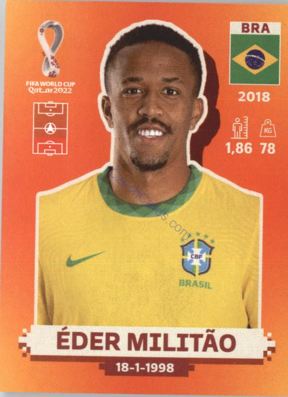 Éder Militão 2022 Panini WC Qatar Sticker #BRA 6