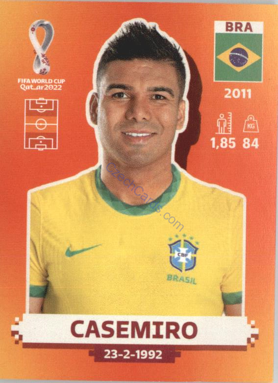 Casemiro 2022 Panini WC Qatar Sticker #BRA 9