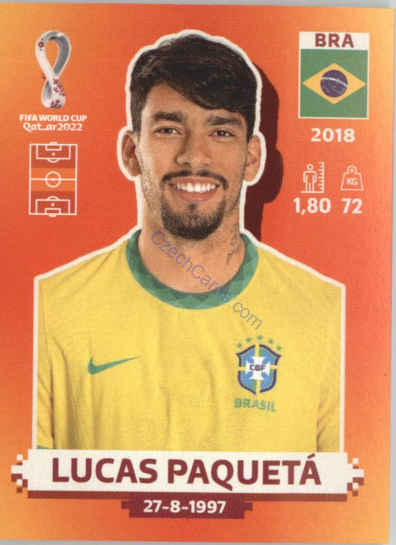 Lucas Paquetá 2022 Panini WC Qatar Sticker #BRA 13