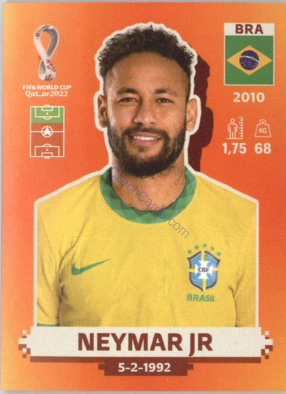 Neymar Jr 2022 Panini WC Qatar Sticker #BRA 16