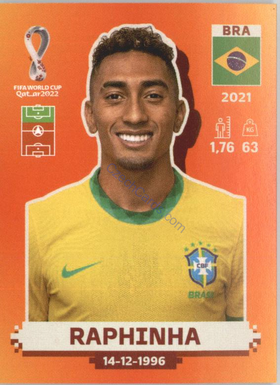 Raphinha 2022 Panini WC Qatar Sticker #BRA 17