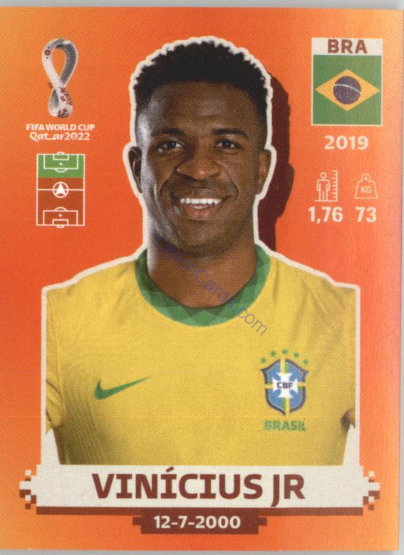 Vinícius Jr 2022 Panini WC Qatar Sticker #BRA 19
