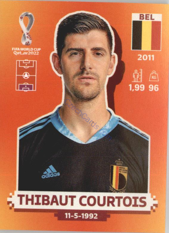 Thibaut Courtois 2022 Panini WC Qatar Sticker #BEL 2