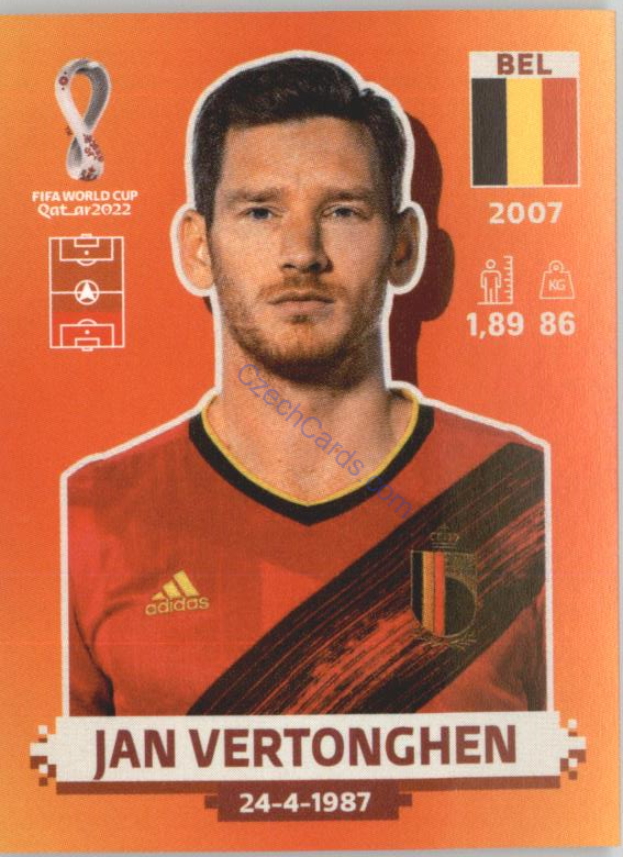 Jan Vertonghen 2022 Panini WC Qatar Sticker #BEL 8