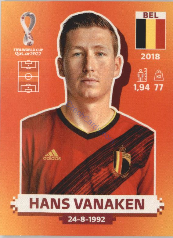Hans Vanaken 2022 Panini WC Qatar Sticker #BEL 14