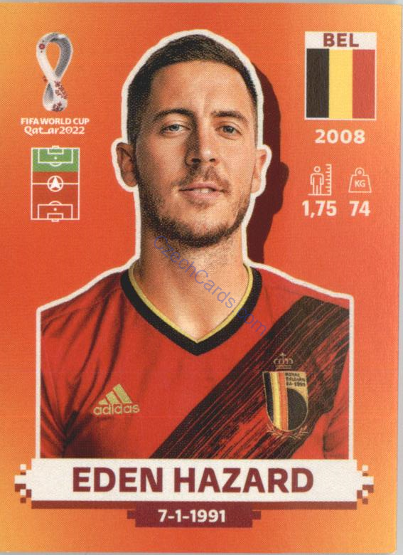 Eden Hazard 2022 Panini WC Qatar Sticker #BEL 17