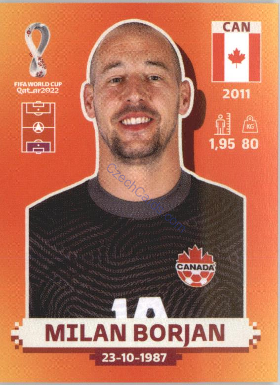 Milan Borjan 2022 Panini WC Qatar Sticker #CAN 2