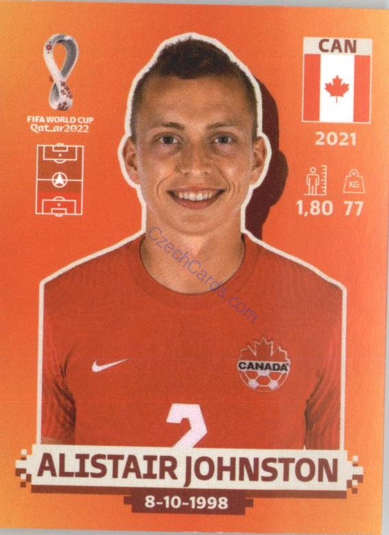 Alistair Johnston 2022 Panini WC Qatar Sticker #CAN 6