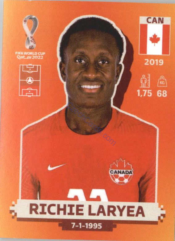 Richie Laryea 2022 Panini WC Qatar Sticker #CAN 7