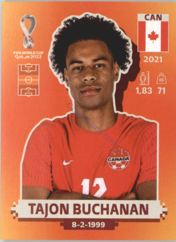 Tajon Buchanan 2022 Panini WC Qatar Sticker #CAN 10