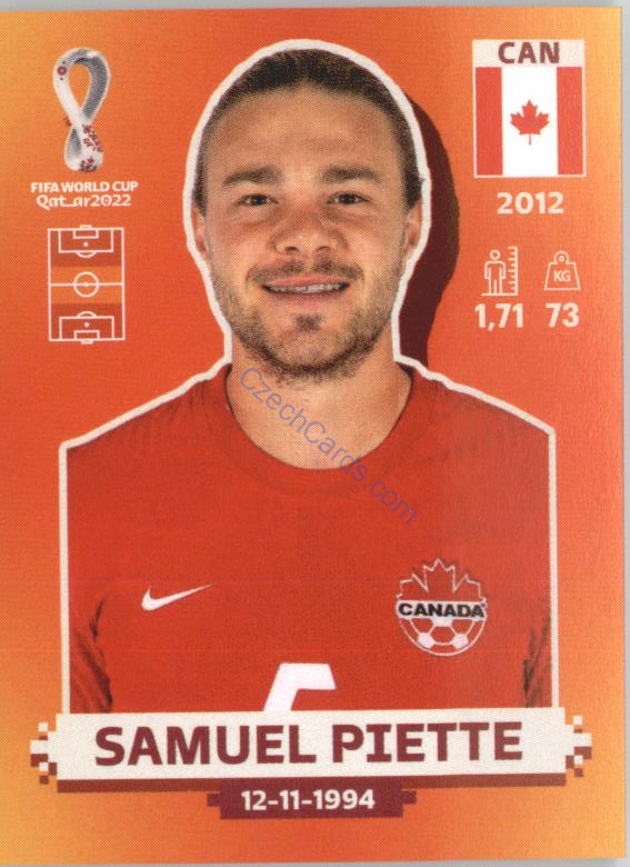 Samuel Piette 2022 Panini WC Qatar Sticker #CAN 16