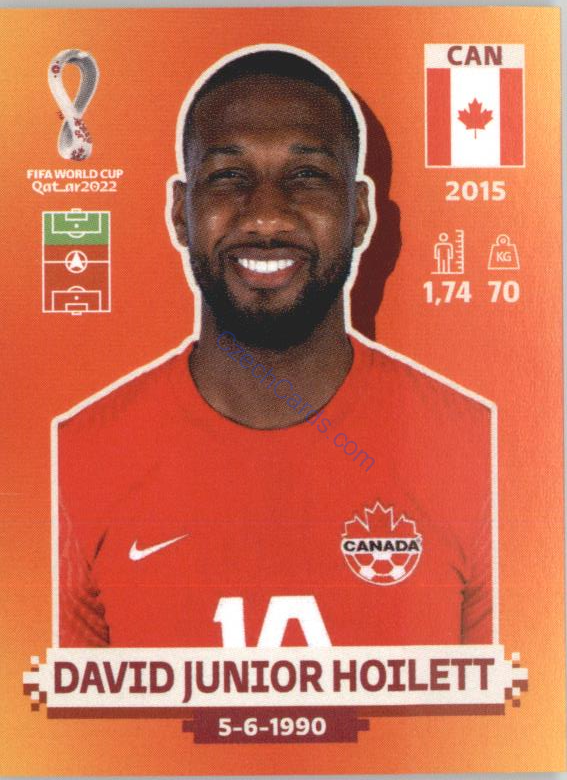 David Junior Hoilett 2022 Panini WC Qatar Sticker #CAN 18