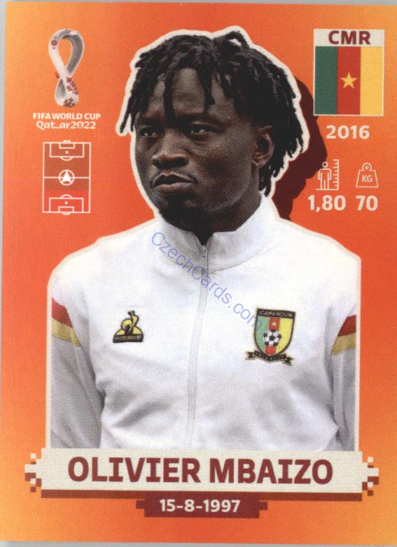 Olivier Mbaizo 2022 Panini WC Qatar Sticker #CMR 6