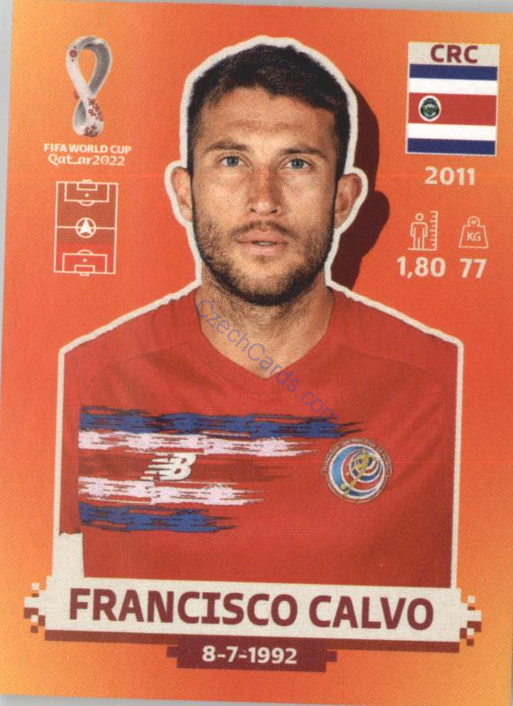 Francisco Calvo 2022 Panini WC Qatar Sticker #CRC 5