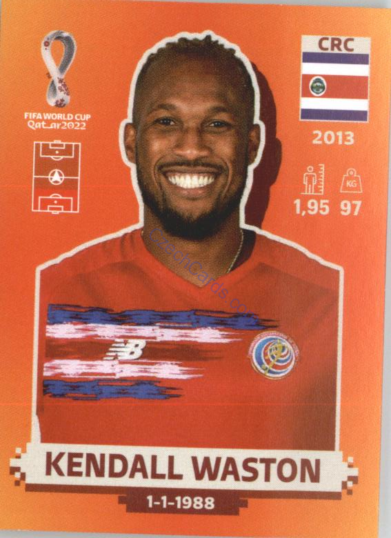 Kendall Waston 2022 Panini WC Qatar Sticker #CRC 10