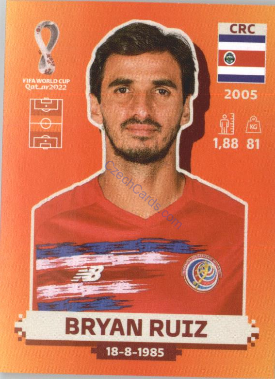 Bryan Ruiz 2022 Panini WC Qatar Sticker #CRC 13
