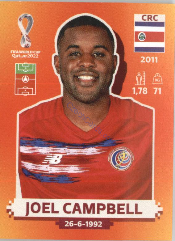 Joel Campbell 2022 Panini WC Qatar Sticker #CRC 16