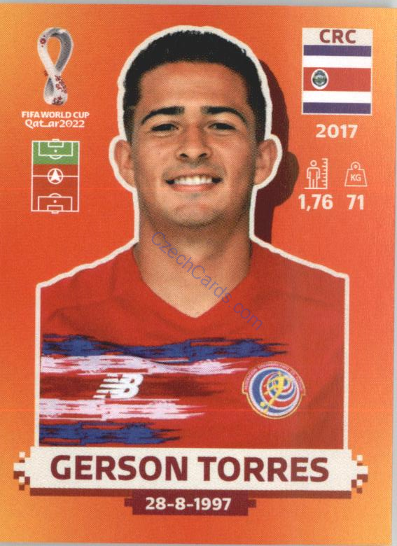 Gerson Torres 2022 Panini WC Qatar Sticker #CRC 18