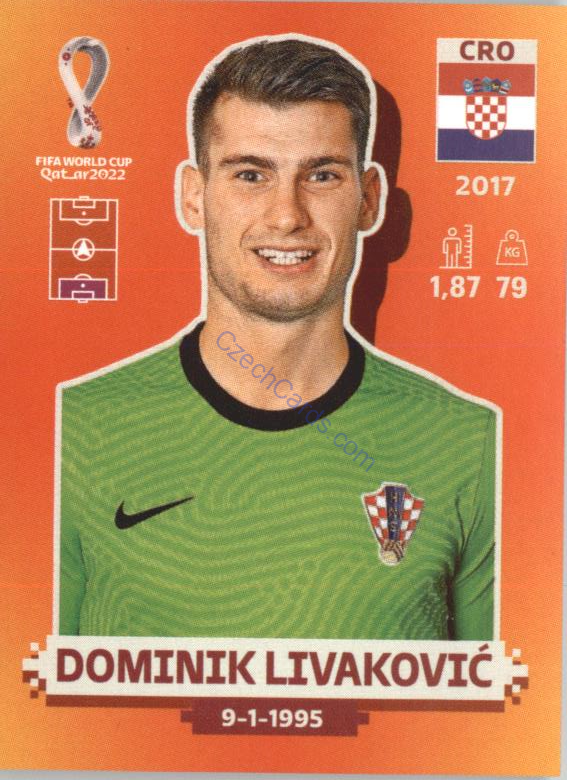 Dominik Livaković 2022 Panini WC Qatar Sticker #CRO 2