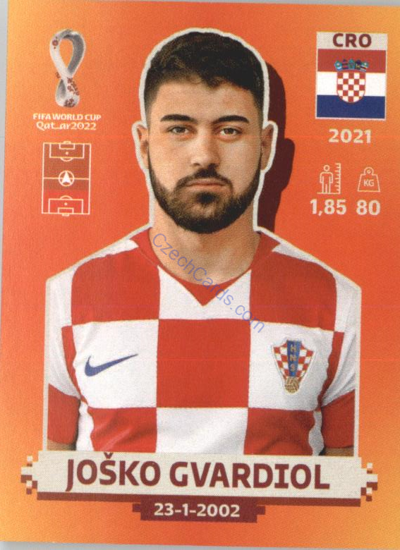 Joško Gvardiol 2022 Panini WC Qatar Sticker #CRO 5