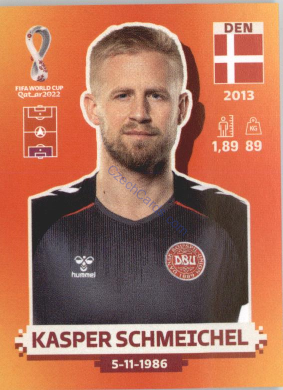 Kasper Schmeichel 2022 Panini WC Qatar Sticker #DEN 2