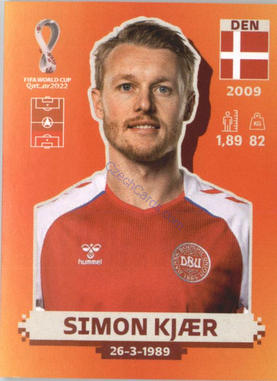 Simon Kjær 2022 Panini WC Qatar Sticker #DEN 5